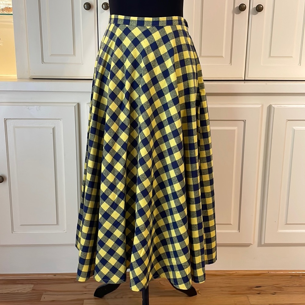 ZAFUL flare skirt.  Brand new with tags.  Size small.  Navy blue and yellow